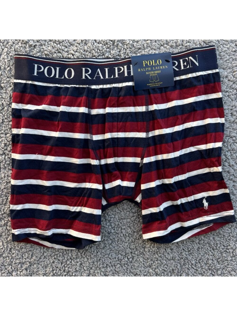 Polo Ralph Lauren Striped Stretch Cotton Knit Boxer Briefs Shorts Underwear L